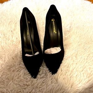 Suede black pumps. Classy and comfy.
